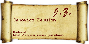 Janovicz Zebulon névjegykártya